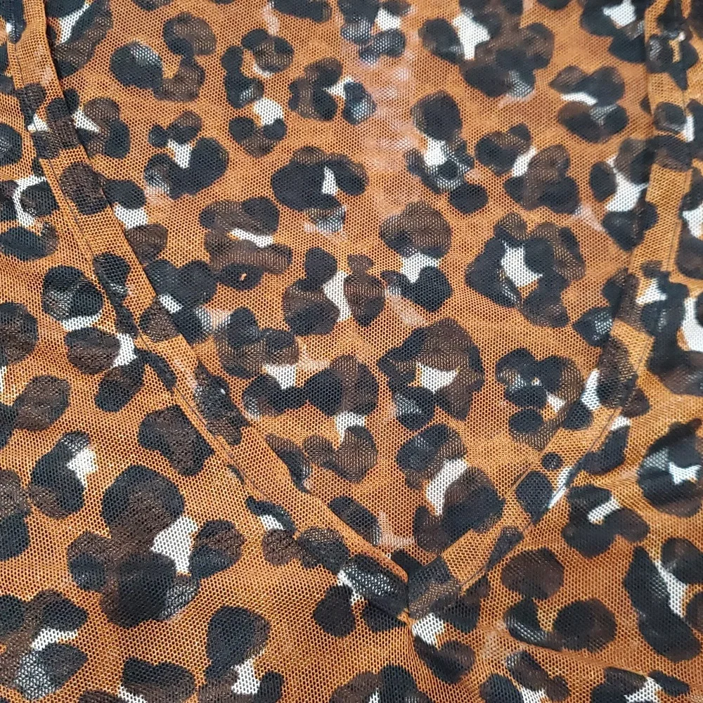 Jordan Taylor‎ leopard animal print sheer mesh v-neck cover-up dress size Large